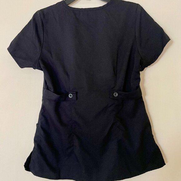 Turquoise scrub top and pants set with pockets - Picture 3 of 16